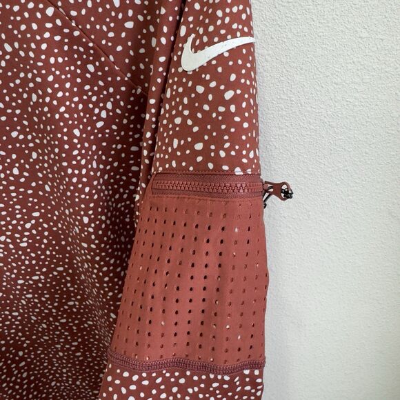 Nike Rash Guard Top Womens Large Brown Speckled Long Sleeve Nike Swim Beach Surf - Picture 5 of 16
